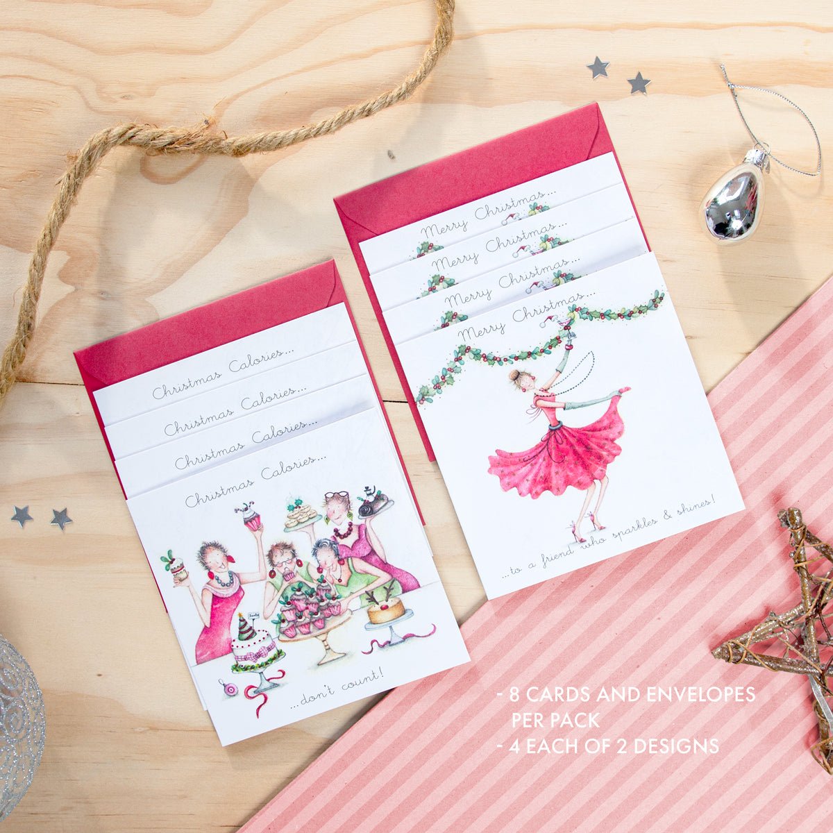 Note Card Set - NC-07- Christmas Card Boxset - Gin-Gle Bells