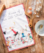 Tea Towel - TT-01 - Fifty shades of Red & White
